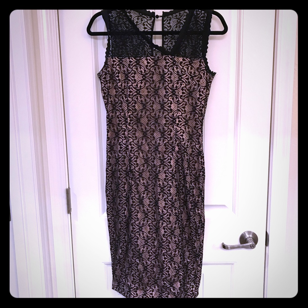 Black and Pink Lacy Dress